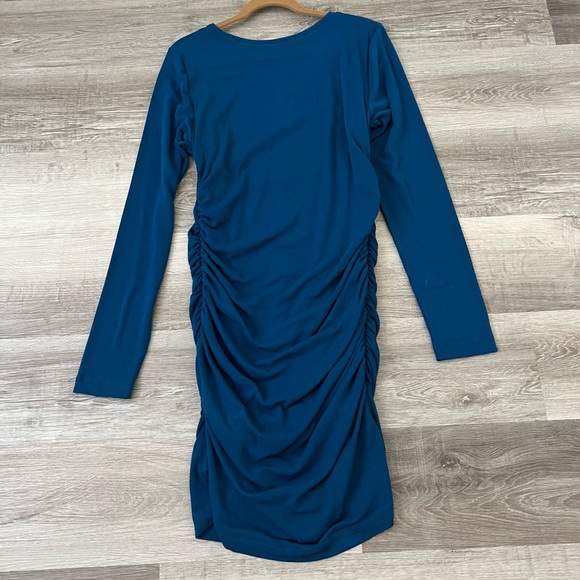 NWT Anthropologie Daily Practice ruched dress Navy Marin XL - Picture 5 of 10